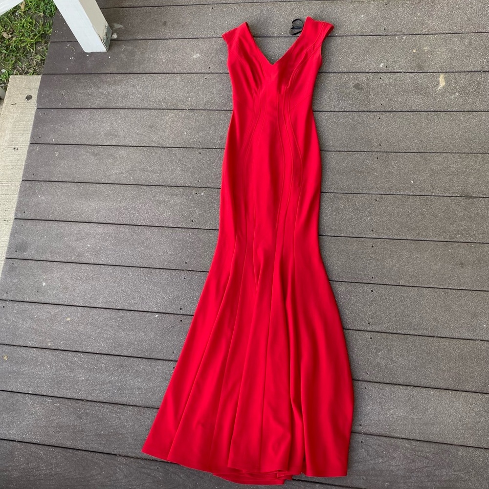 Betsy & Adam Red Cocktail Casual Party Night dress